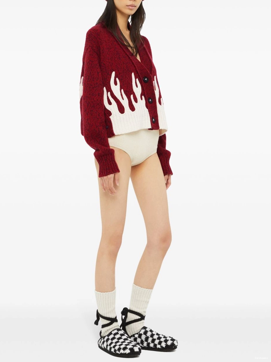 Affordable Women cropped cardigan Alanui flame-motif 0717